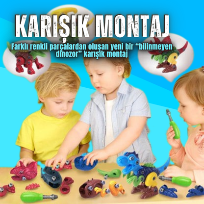 Buildino™ - 3'ü 1 Arada DIY Dinozor Birleştirme Oyuncağı