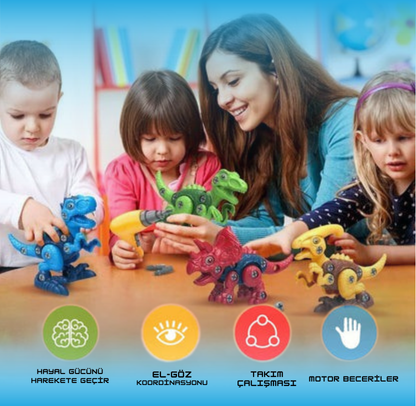 Buildino™ - 3'ü 1 Arada DIY Dinozor Birleştirme Oyuncağı